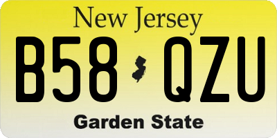 NJ license plate B58QZU