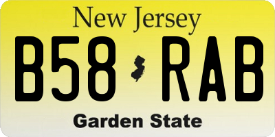 NJ license plate B58RAB