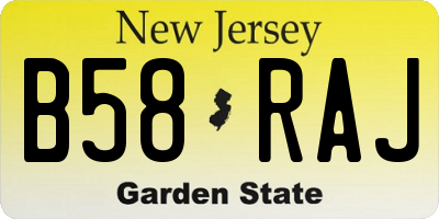 NJ license plate B58RAJ