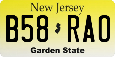 NJ license plate B58RAO