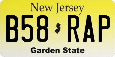 NJ license plate B58RAP