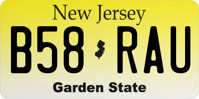 NJ license plate B58RAU