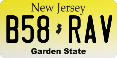 NJ license plate B58RAV