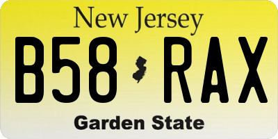 NJ license plate B58RAX