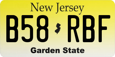 NJ license plate B58RBF