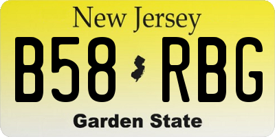 NJ license plate B58RBG