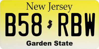 NJ license plate B58RBW