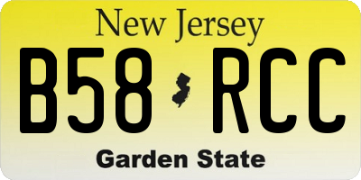 NJ license plate B58RCC