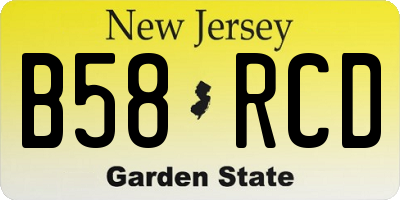 NJ license plate B58RCD