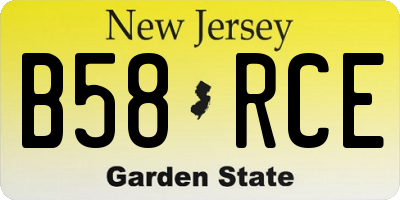 NJ license plate B58RCE