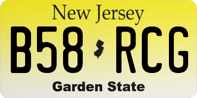 NJ license plate B58RCG