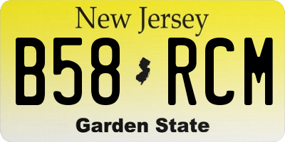 NJ license plate B58RCM