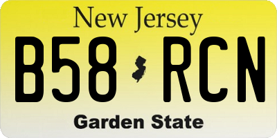 NJ license plate B58RCN