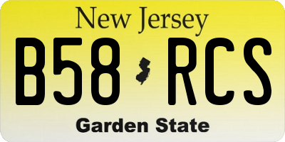 NJ license plate B58RCS