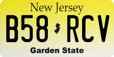 NJ license plate B58RCV