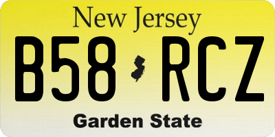 NJ license plate B58RCZ