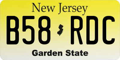 NJ license plate B58RDC