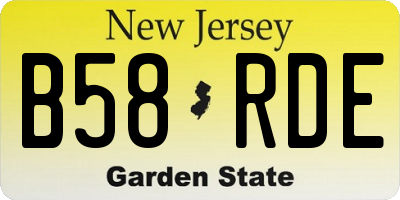 NJ license plate B58RDE