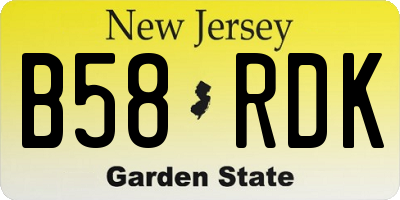NJ license plate B58RDK