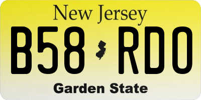 NJ license plate B58RDO