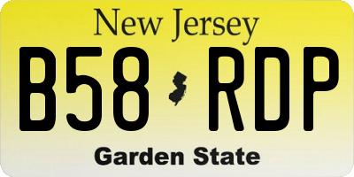 NJ license plate B58RDP
