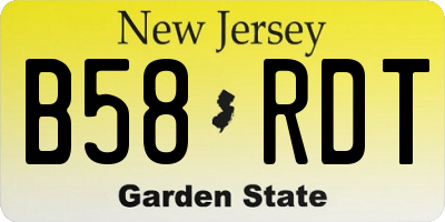 NJ license plate B58RDT