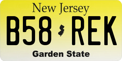 NJ license plate B58REK