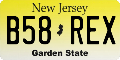 NJ license plate B58REX