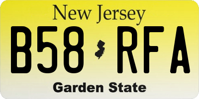 NJ license plate B58RFA