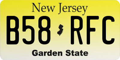 NJ license plate B58RFC