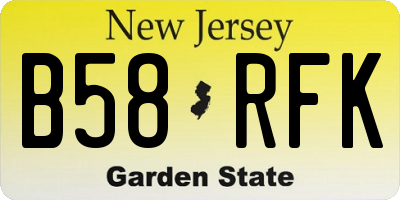 NJ license plate B58RFK