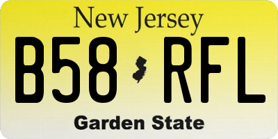 NJ license plate B58RFL