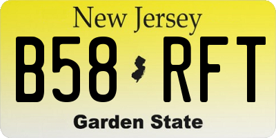 NJ license plate B58RFT