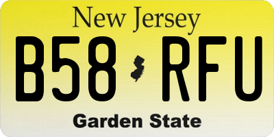 NJ license plate B58RFU
