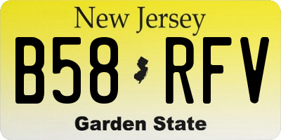 NJ license plate B58RFV