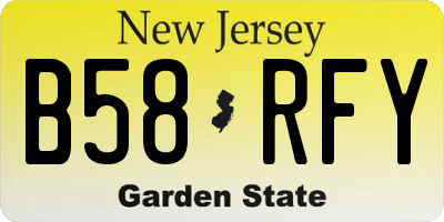 NJ license plate B58RFY