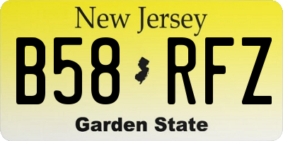 NJ license plate B58RFZ