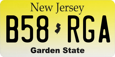 NJ license plate B58RGA