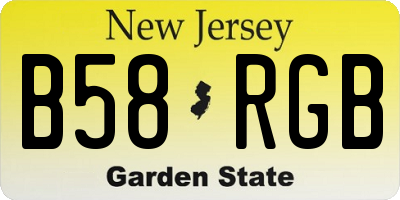 NJ license plate B58RGB