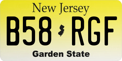 NJ license plate B58RGF