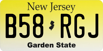 NJ license plate B58RGJ