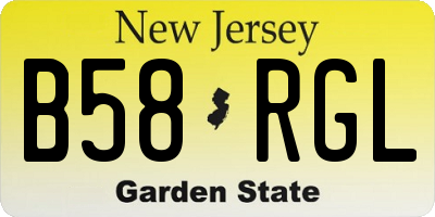 NJ license plate B58RGL
