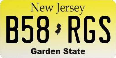 NJ license plate B58RGS