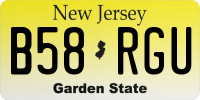 NJ license plate B58RGU