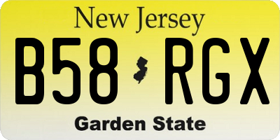 NJ license plate B58RGX