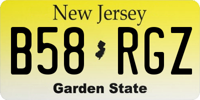 NJ license plate B58RGZ