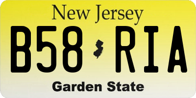 NJ license plate B58RIA
