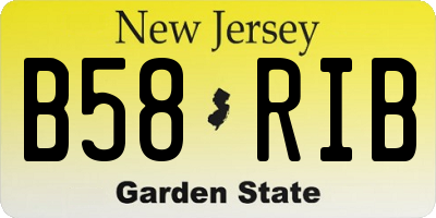 NJ license plate B58RIB