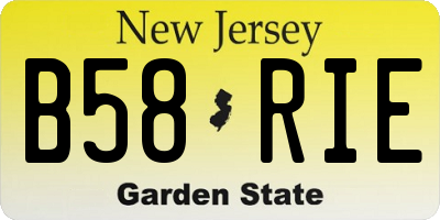 NJ license plate B58RIE