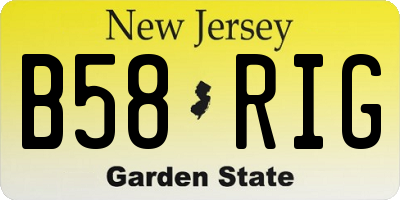 NJ license plate B58RIG